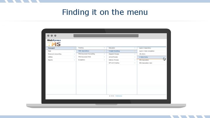 Finding it on the menu 