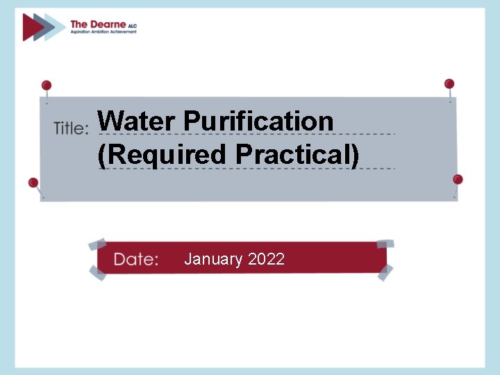 Water Purification (Required Practical) January 2022 