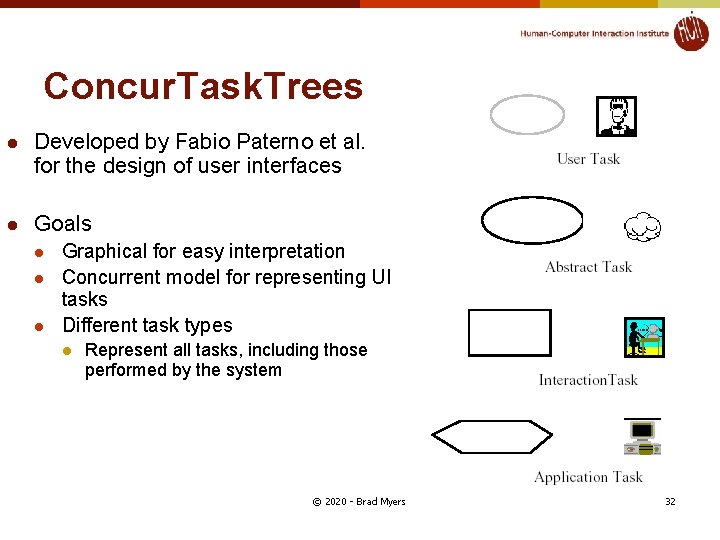 Concur. Task. Trees l Developed by Fabio Paterno et al. for the design of