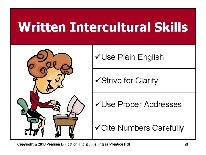 Written Intercultural Skills üUse Plain English üStrive for Clarity üUse Proper Addresses üCite Numbers