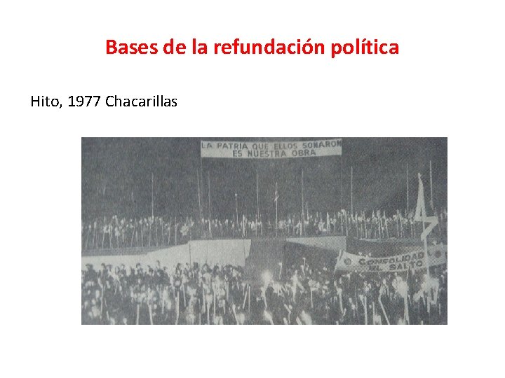 Bases de la refundación política Hito, 1977 Chacarillas 