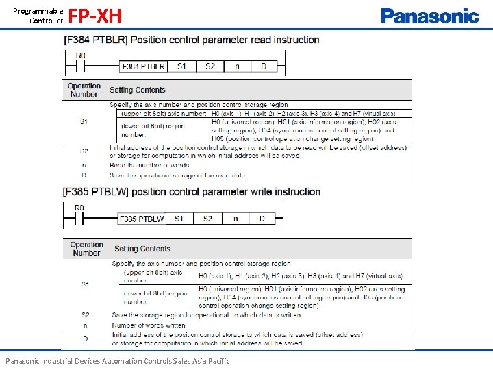 Programmable Controller FP-XH Panasonic Industrial Devices Automation Controls Sales Asia Pacific 