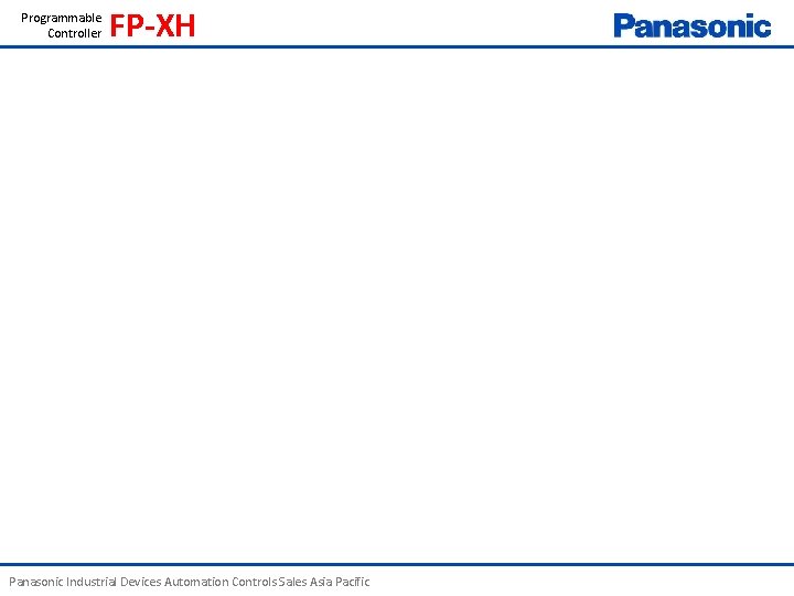 Programmable Controller FP-XH Panasonic Industrial Devices Automation Controls Sales Asia Pacific 