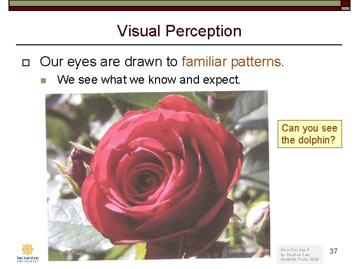 Visual Perception o Our eyes are drawn to familiar patterns. n We see what
