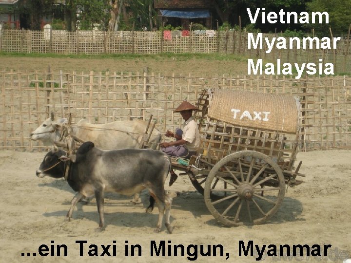 Vietnam Myanmar Malaysia . . . ein Taxi in Mingun, Myanmar 