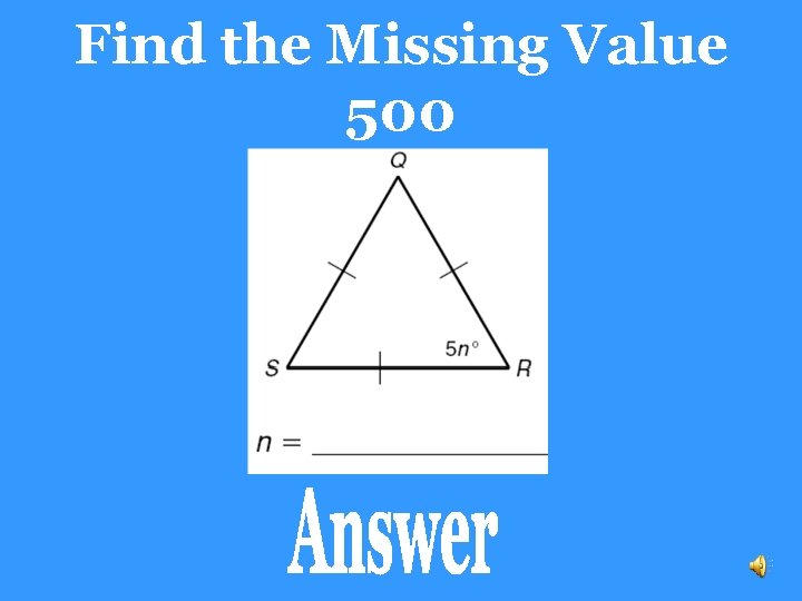 Find the Missing Value 500 