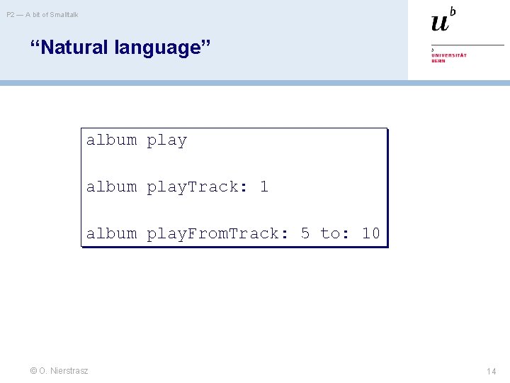 P 2 — A bit of Smalltalk “Natural language” album play. Track: 1 album