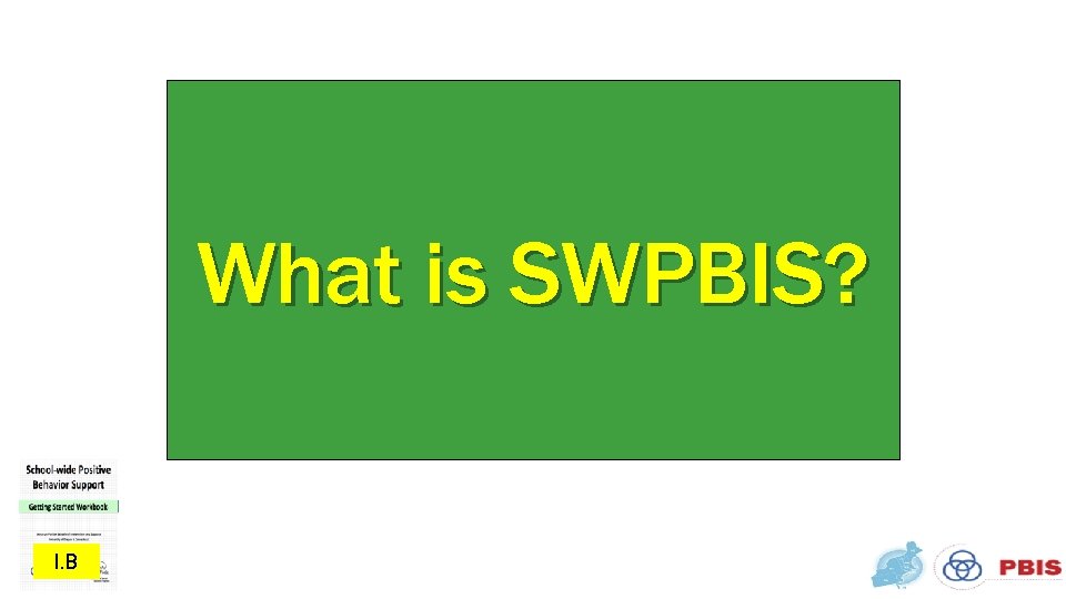 What is SWPBIS? I. B 