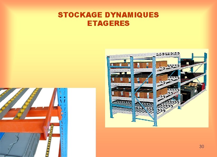 STOCKAGE DYNAMIQUES ETAGERES 30 