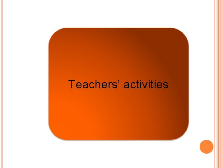 Teachers’ activities 