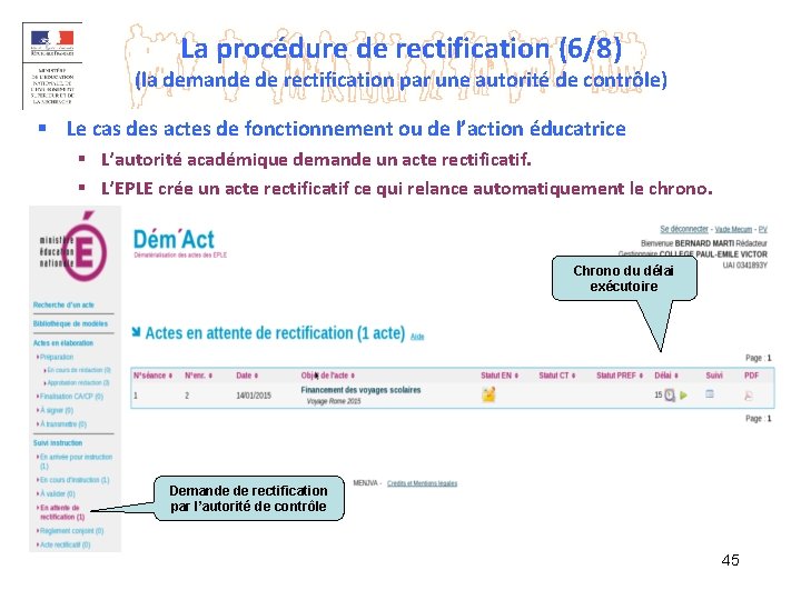 La procédure de rectification (6/8) (la demande de rectification par une autorité de contrôle)