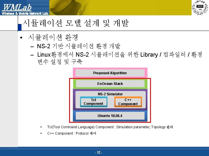 WMLab Wireless & Mobile Network Lab. 시뮬레이션 모델 설계 및 개발 • 시뮬레이션 환경