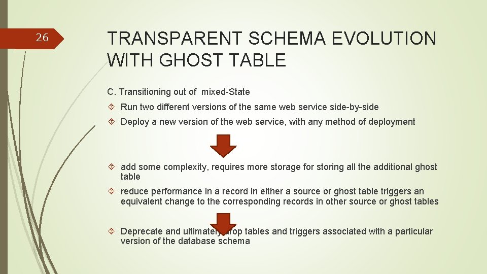 26 TRANSPARENT SCHEMA EVOLUTION WITH GHOST TABLE C. Transitioning out of mixed-State Run two