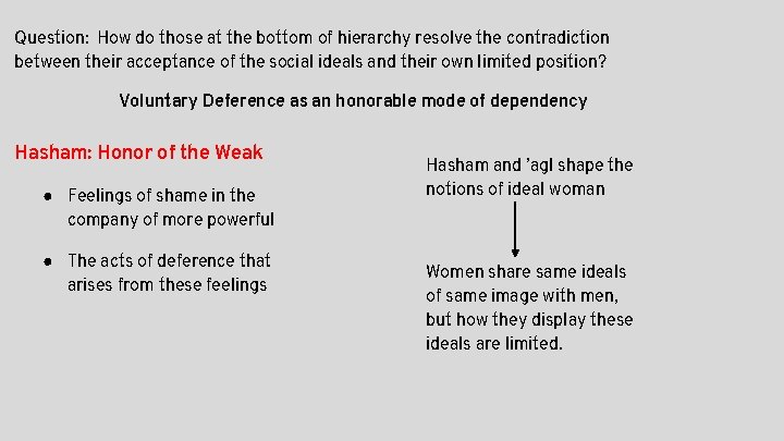 Question: How do those at the bottom of hierarchy resolve the contradiction between their