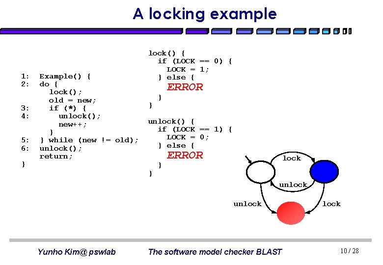 A locking example 1: 2: 3: 4: 5: 6: } Example() { do {