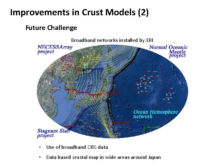 Improvements in Crust Models (2) Future Challenge Broadband networks installed by ERI • Use