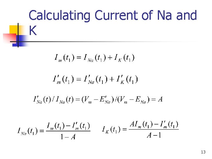 Calculating Current of Na and K 13 
