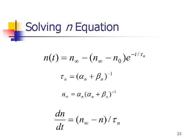 Solving n Equation 23 