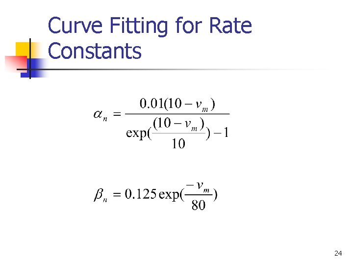 Curve Fitting for Rate Constants 24 