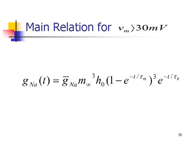 Main Relation for 36 