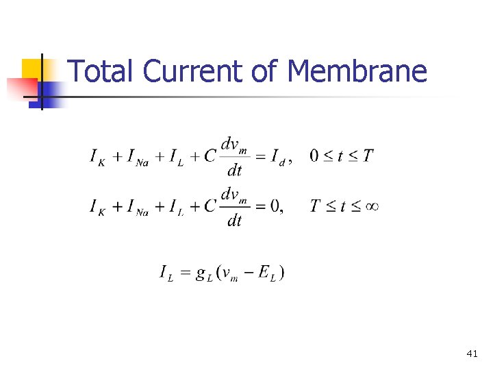 Total Current of Membrane 41 