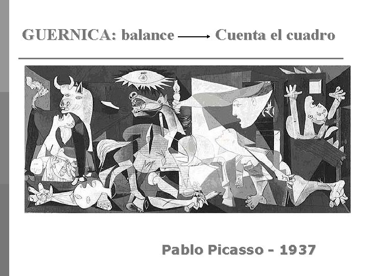 GUERNICA: balance Cuenta el cuadro Pablo Picasso - 1937 