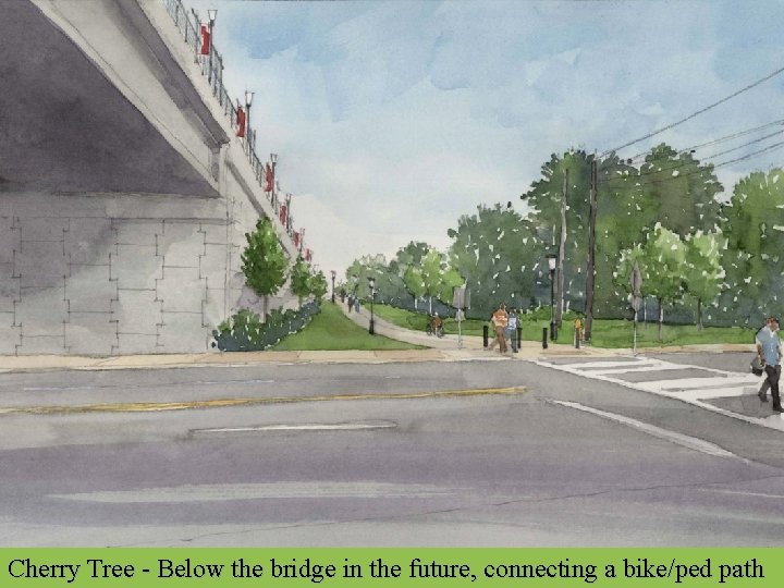 Cherry Tree - Below the bridge in the future, connecting a bike/ped path 