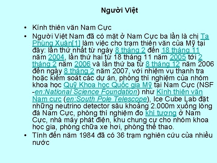 Người Việt • Kính thiên văn Nam Cực • Người Việt Nam đã có