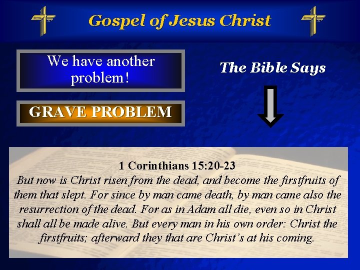 Slide 15 © 2003 By Default! Gospel of Jesus Christ We have another problem!