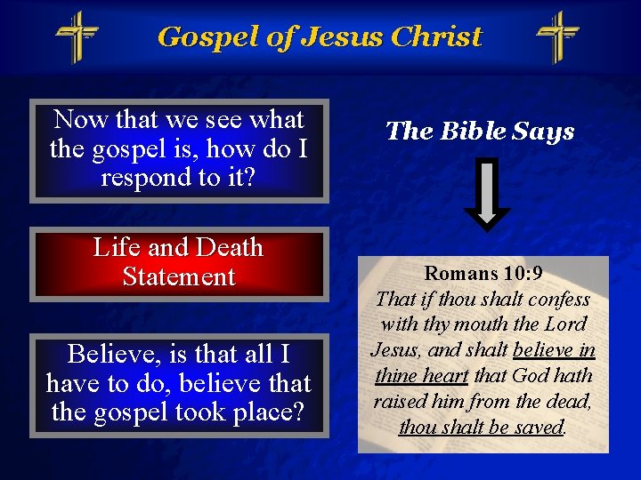Slide 19 © 2003 By Default! Gospel of Jesus Christ Now that we see