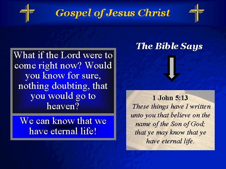 Slide 2 © 2003 By Default! Gospel of Jesus Christ What if the Lord