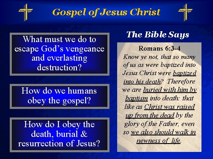 Slide 22 © 2003 By Default! Gospel of Jesus Christ What must we do