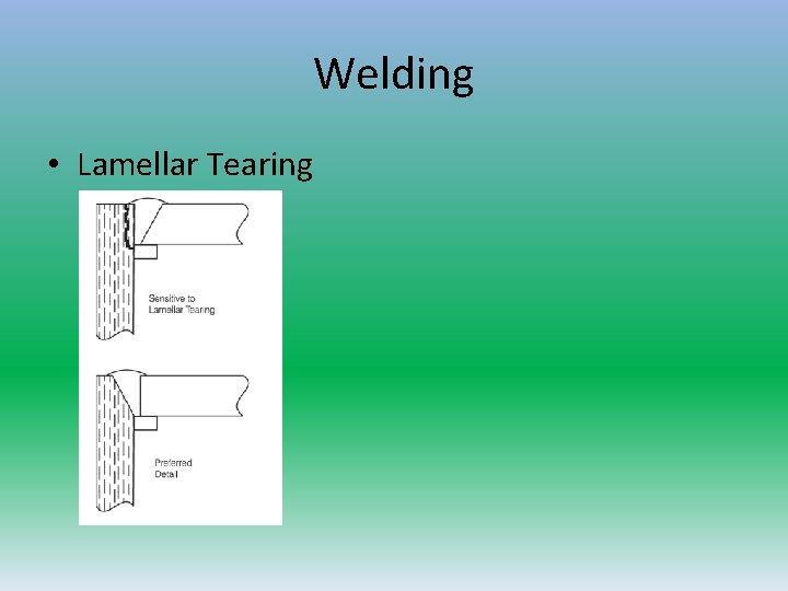 Welding • Lamellar Tearing 