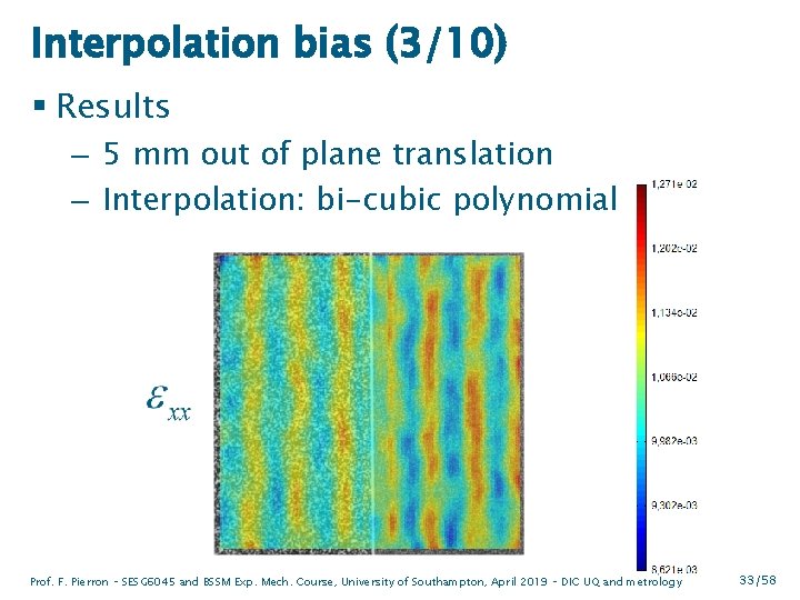 Interpolation bias (3/10) § Results – 5 mm out of plane translation – Interpolation: