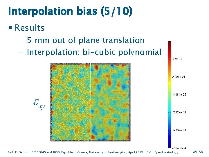 Interpolation bias (5/10) § Results – 5 mm out of plane translation – Interpolation: