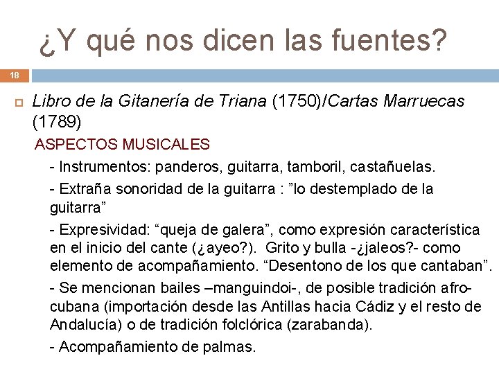 ¿Y qué nos dicen las fuentes? 18 Libro de la Gitanería de Triana (1750)/Cartas