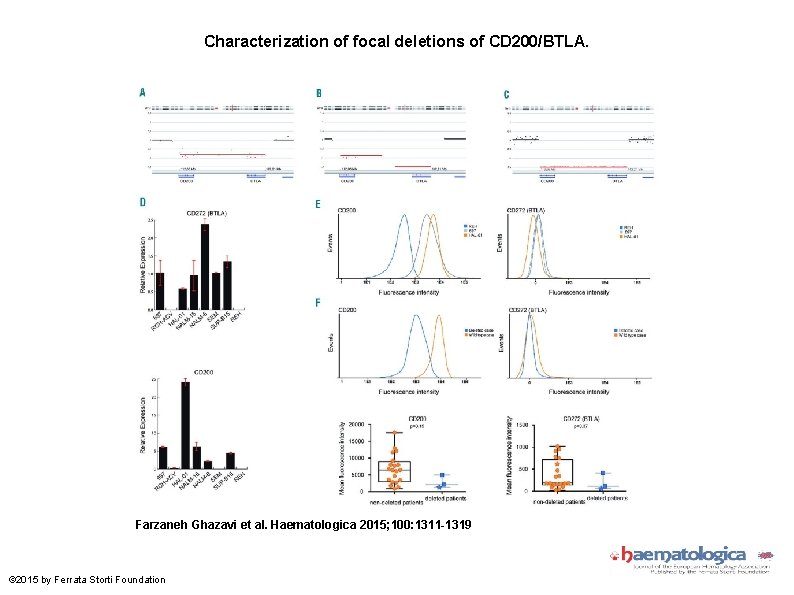 Characterization of focal deletions of CD 200/BTLA. Farzaneh Ghazavi et al. Haematologica 2015; 100: