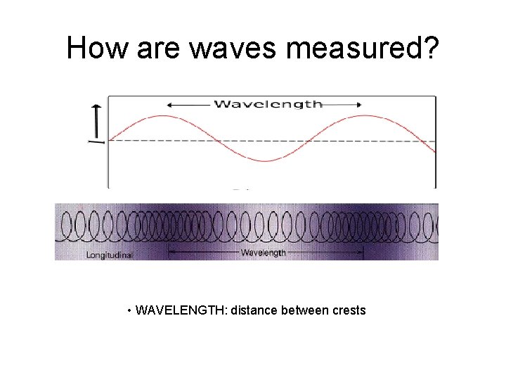 How are waves measured? • WAVELENGTH: distance between crests 