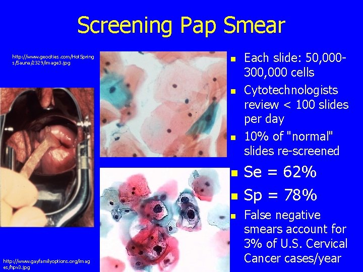 Screening Pap Smear http: //www. geocities. com/Hot. Spring s/Sauna/2329/image 3. jpg n n n