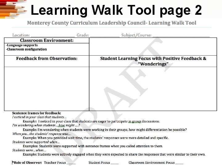 Learning Walk Tool page 2 