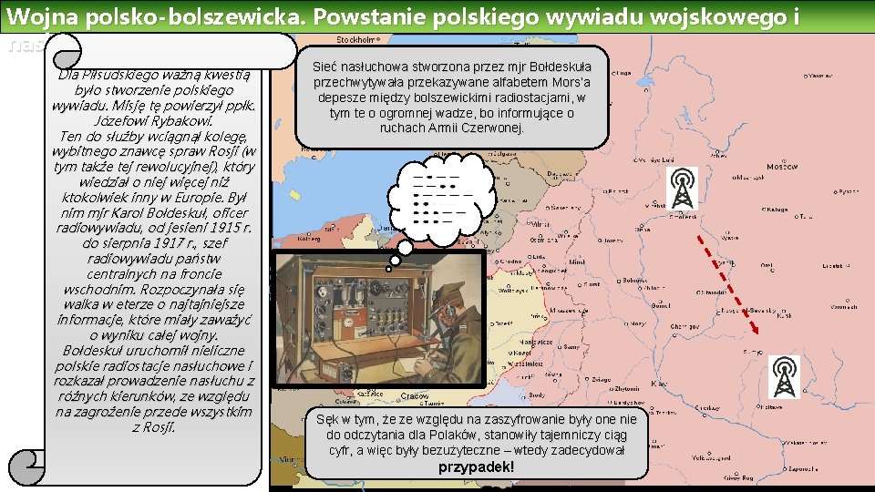 Wojna polsko-bolszewicka. Powstanie polskiego wywiadu wojskowego i nasłuchu. Dla Piłsudskiego ważną kwestią było stworzenie