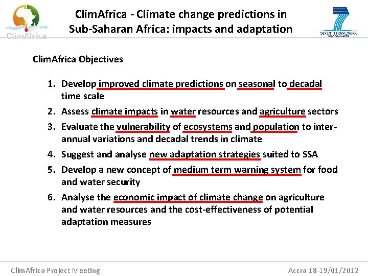 Clim. Africa - Climate change predictions in Sub-Saharan Africa: impacts and adaptation Clim. Africa