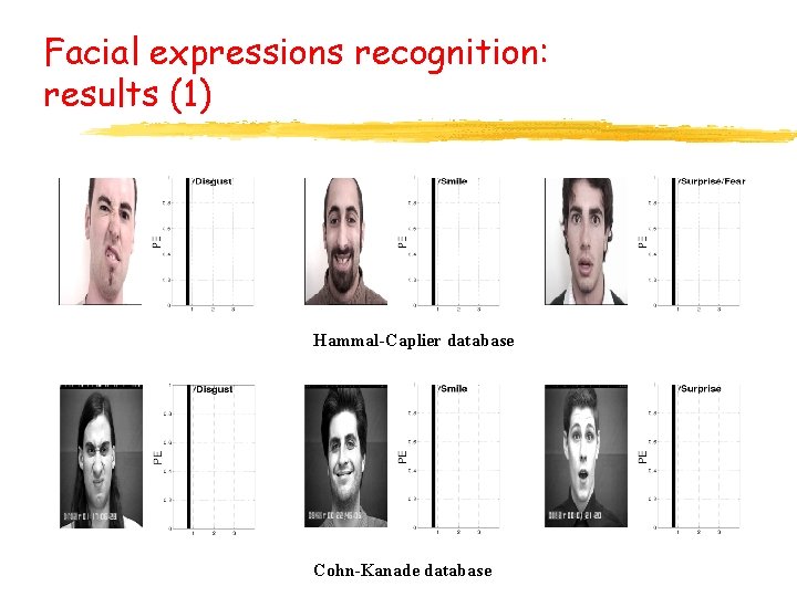 Facial expressions recognition: results (1) Hammal-Caplier database Cohn-Kanade database 