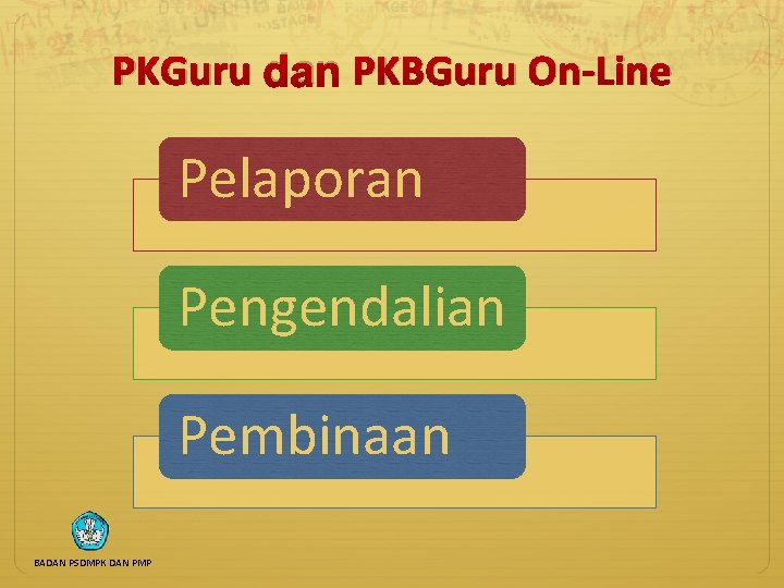 PKGuru dan PKBGuru On-Line Pelaporan Pengendalian Pembinaan BADAN PSDMPK DAN PMP 