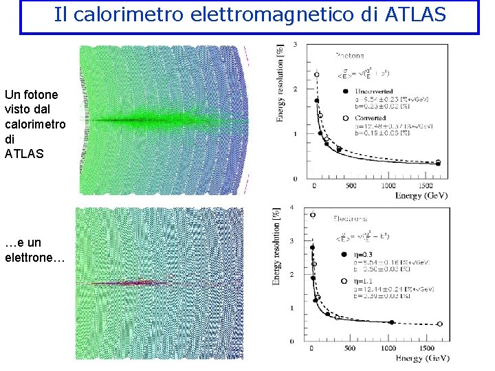 Il calorimetro elettromagnetico di ATLAS Un fotone visto dal calorimetro di ATLAS …e un