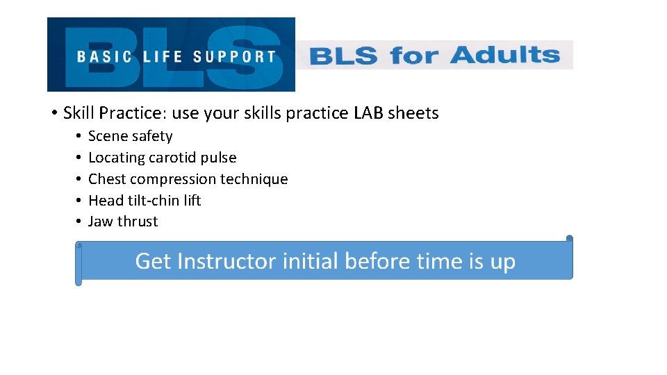  • Skill Practice: use your skills practice LAB sheets • • • Scene