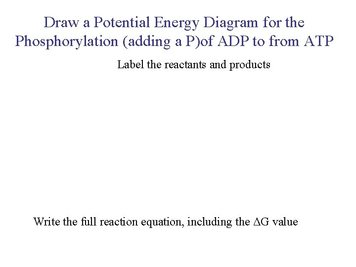 UNIT 3 Chapter 5: Energy Changes Section 5. 2 Draw a Potential Energy Diagram
