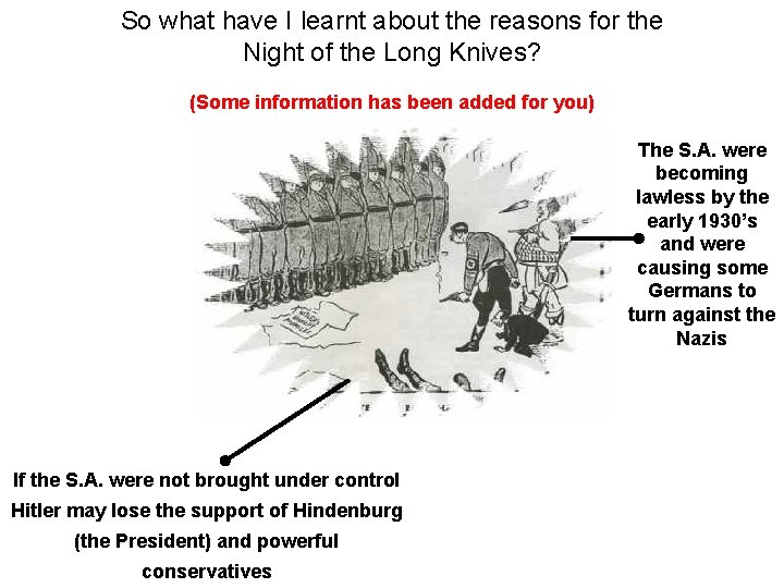 So what have I learnt about the reasons for the Night of the Long