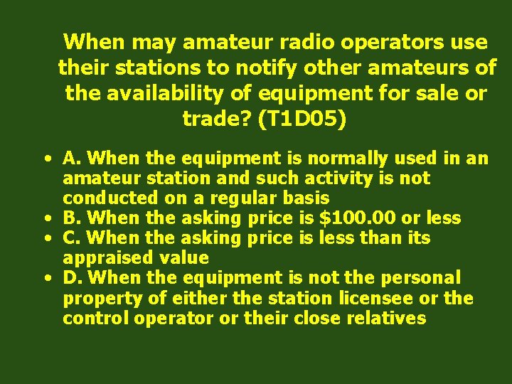 When may amateur radio operators use their stations to notify other amateurs of the