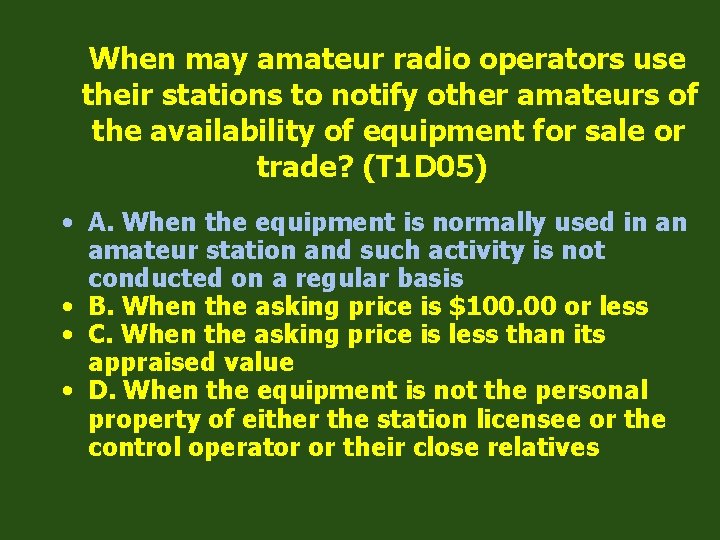 When may amateur radio operators use their stations to notify other amateurs of the